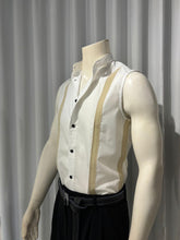 Cargar imagen en el visor de la galería, Classic White Striped Sleeveless Shirt
