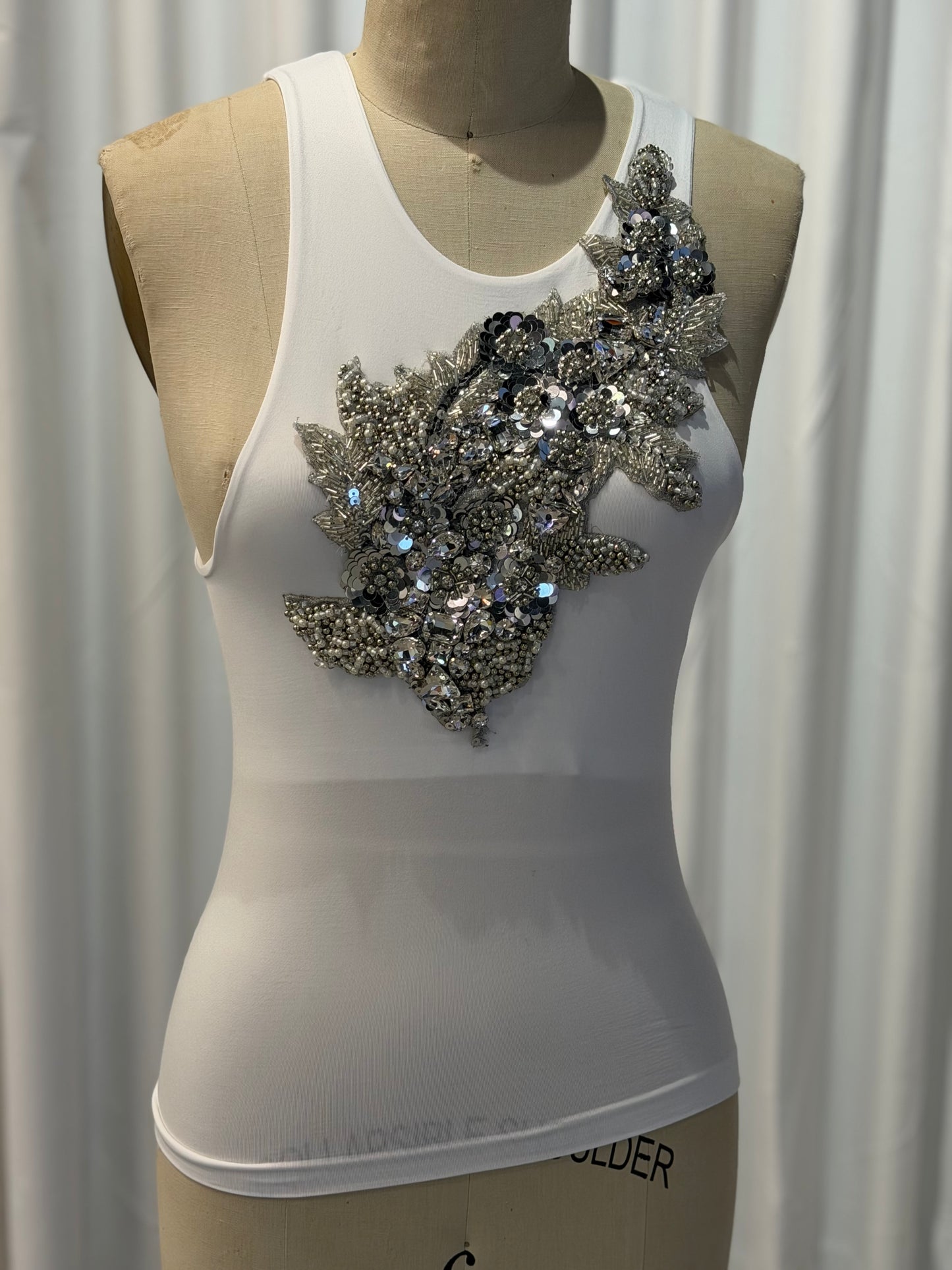 Top Fleur white