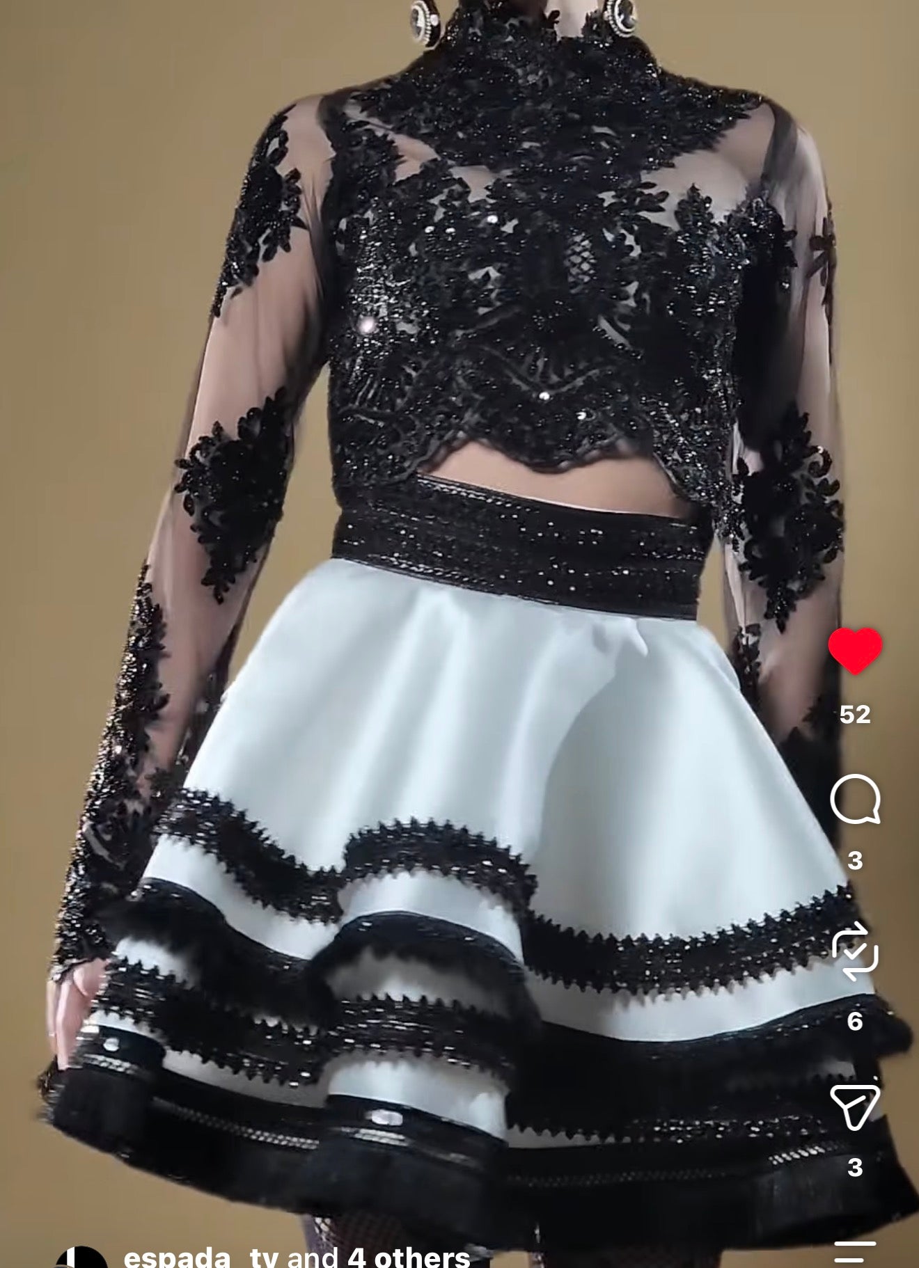 Noir and white Cabaret Skirt