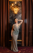 Cargar imagen en el visor de la galería, Draped Sequin Evening Dress