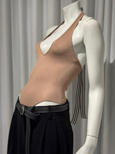 Cargar imagen en el visor de la galería, Nude Bodysuit with Striped Ribbon
