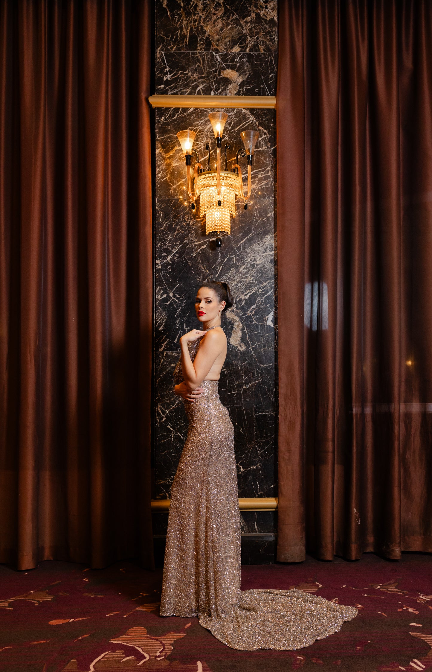 Halter Taupe Gown