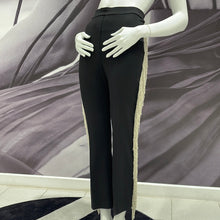 Load image into Gallery viewer, Beaded Fringe Pants Black and Silver
