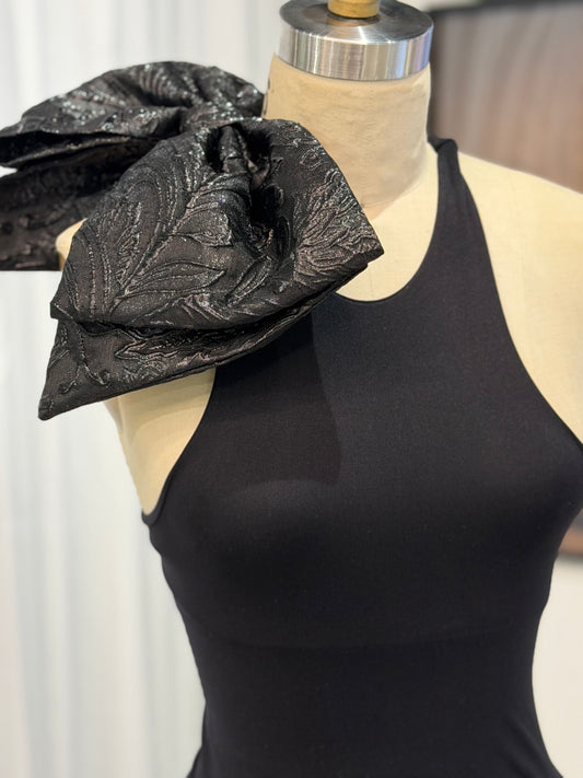 Noir Rosette Top