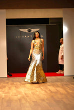 Load image into Gallery viewer, Halter gold and silver dress with mermaid skirt
