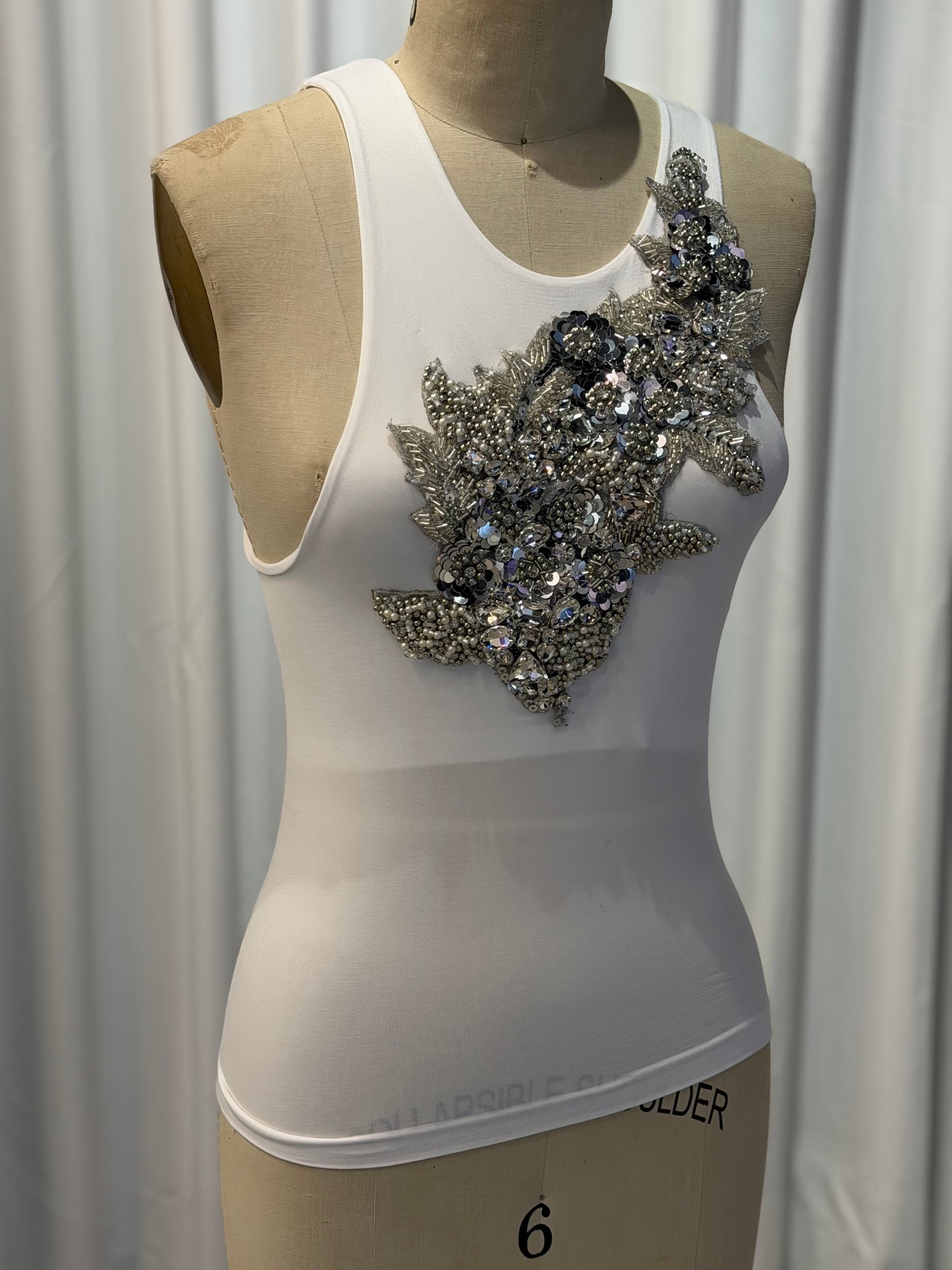 Top Fleur white