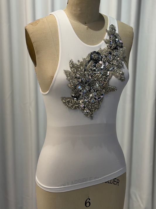 Top Fleur white