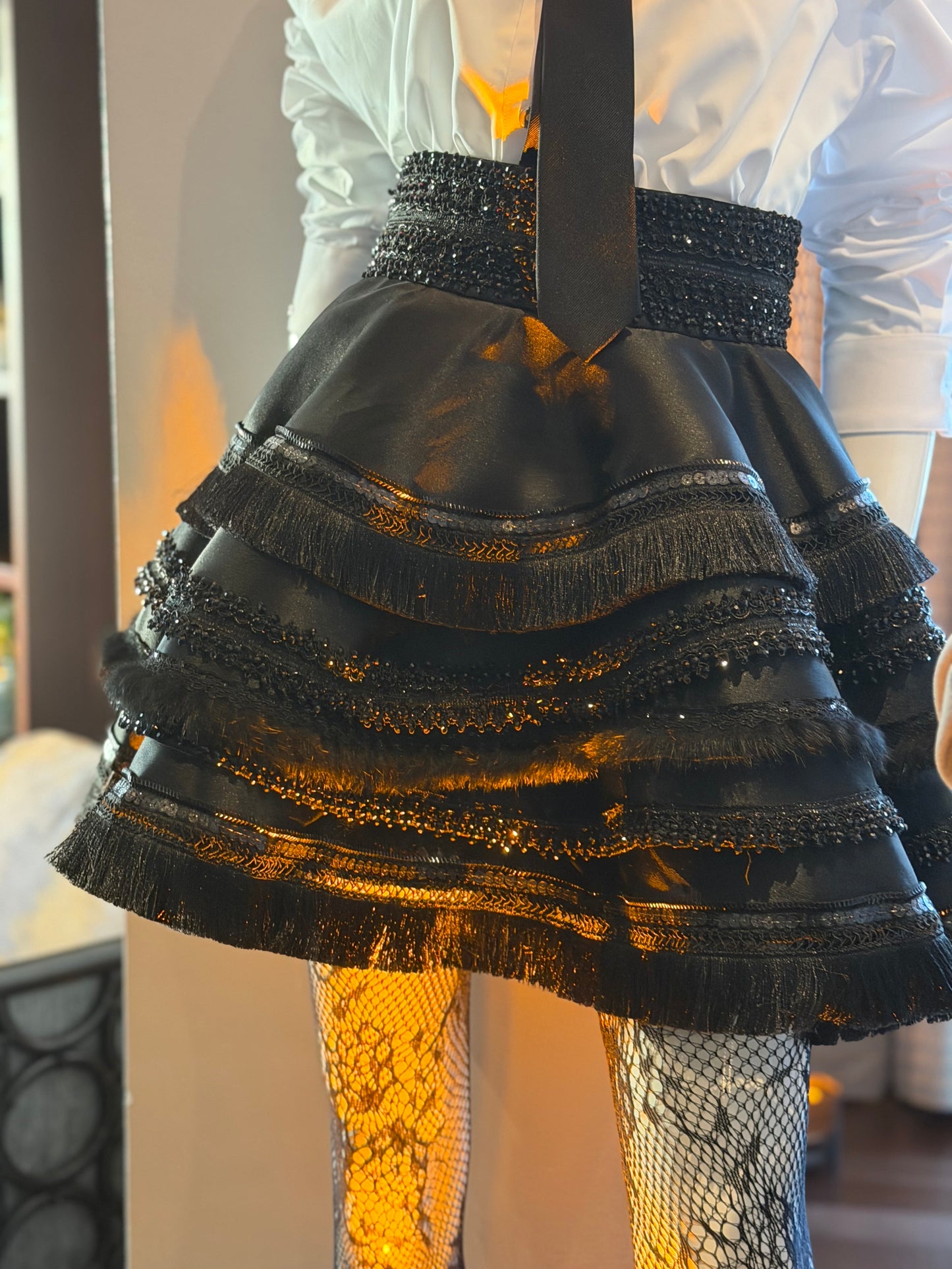 Noir and white Cabaret Skirt