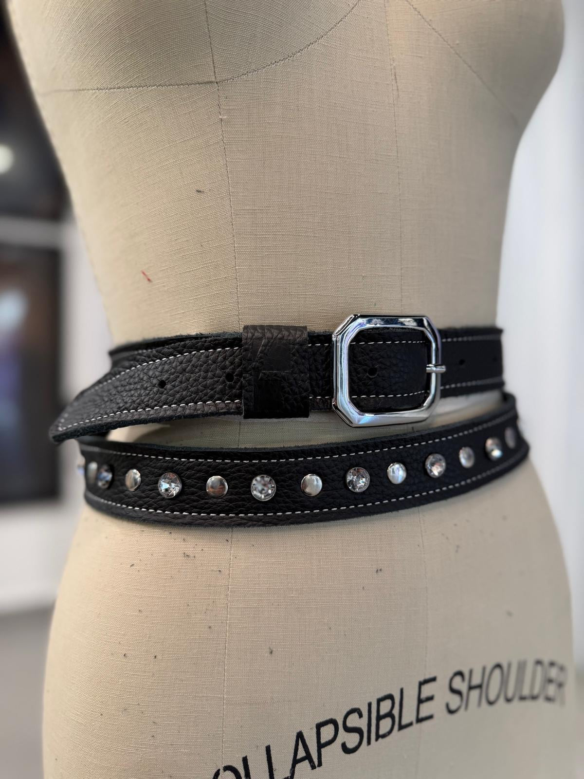 Black belt with stones or details