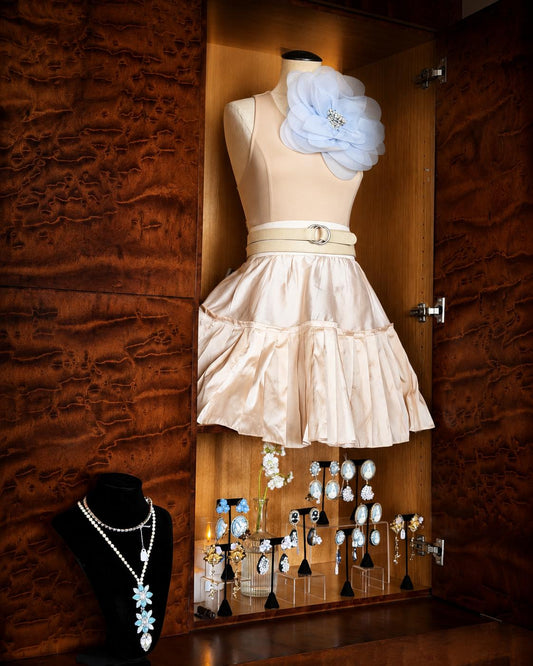 Volant Taffeta Skirt