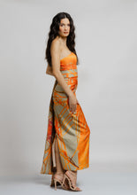 Cargar imagen en el visor de la galería, Maritime orange Santori strapless dress
