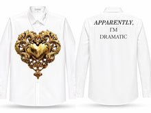 Cargar imagen en el visor de la galería, GOLD HEART white shirt - Apparently I’m dramatic
