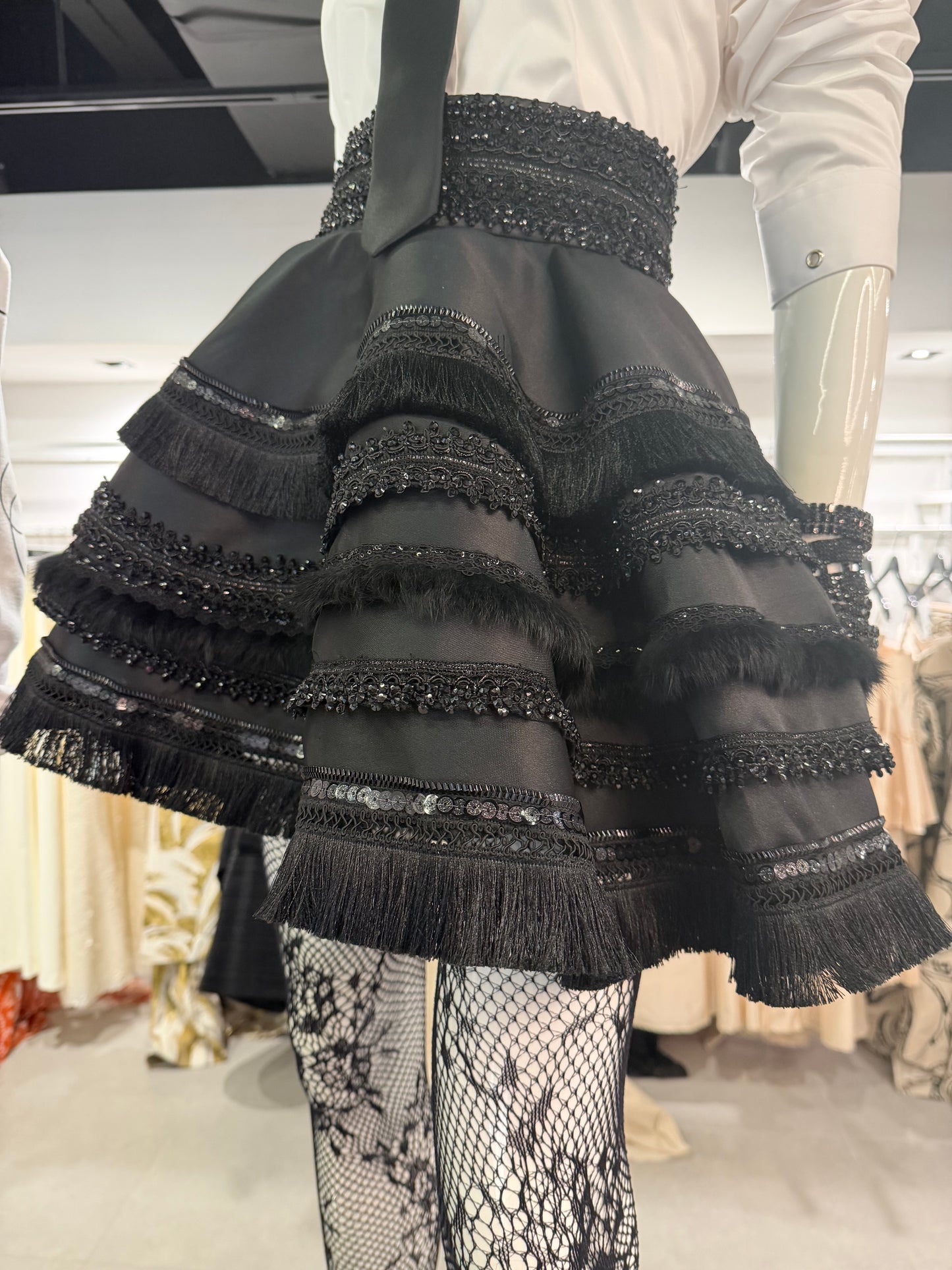 Noir and white Cabaret Skirt