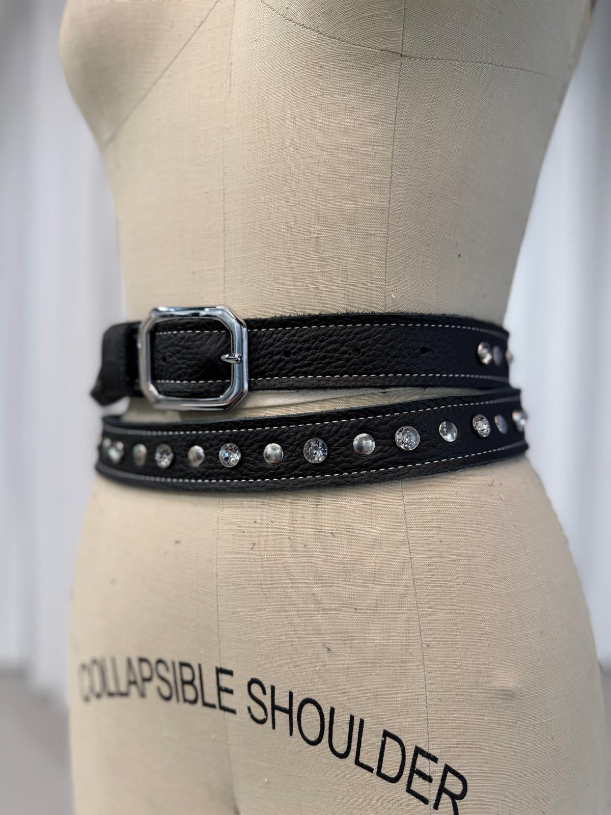 Black belt with stones or details