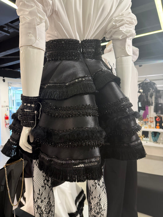 Noir and white Cabaret Skirt