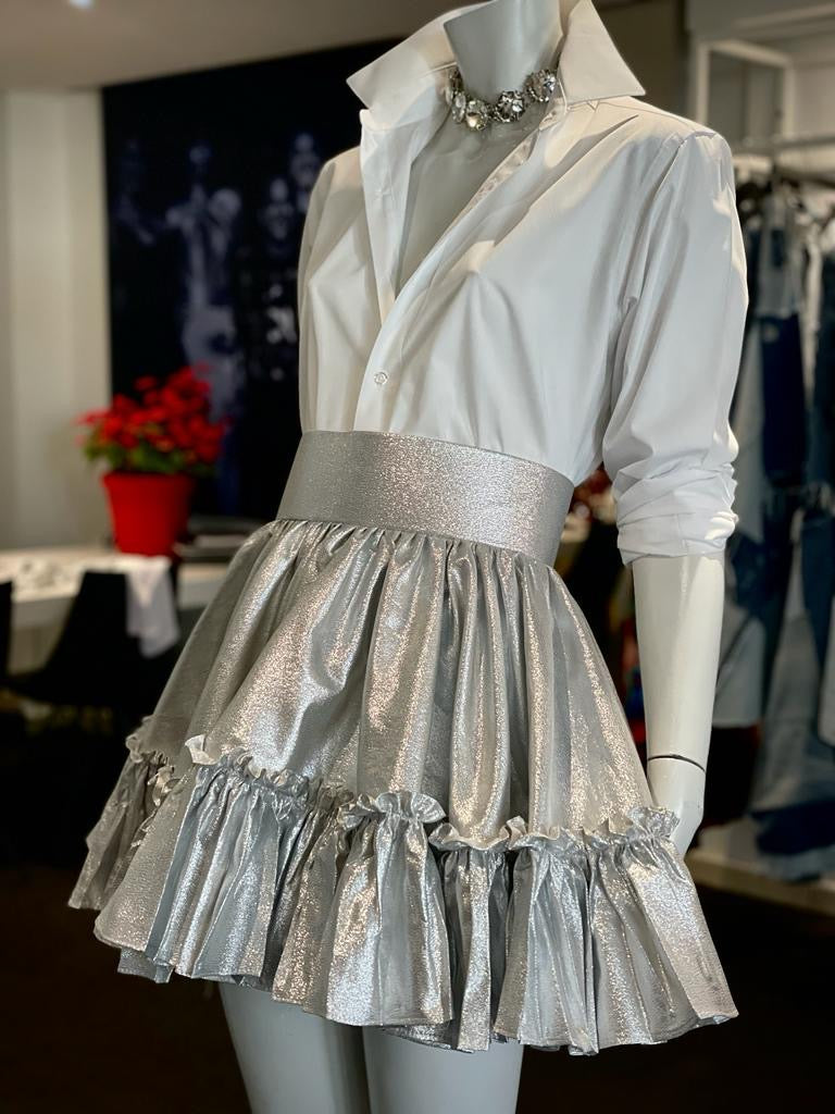 Ruffle skirt silver