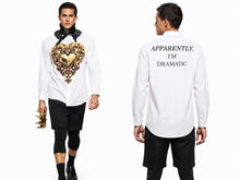 Cargar imagen en el visor de la galería, GOLD HEART white shirt - Apparently I’m dramatic
