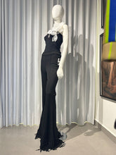 Cargar imagen en el visor de la galería, Black Lace Hem Flare Pants
