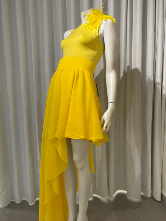 Asymmetrical Yellow Skirt