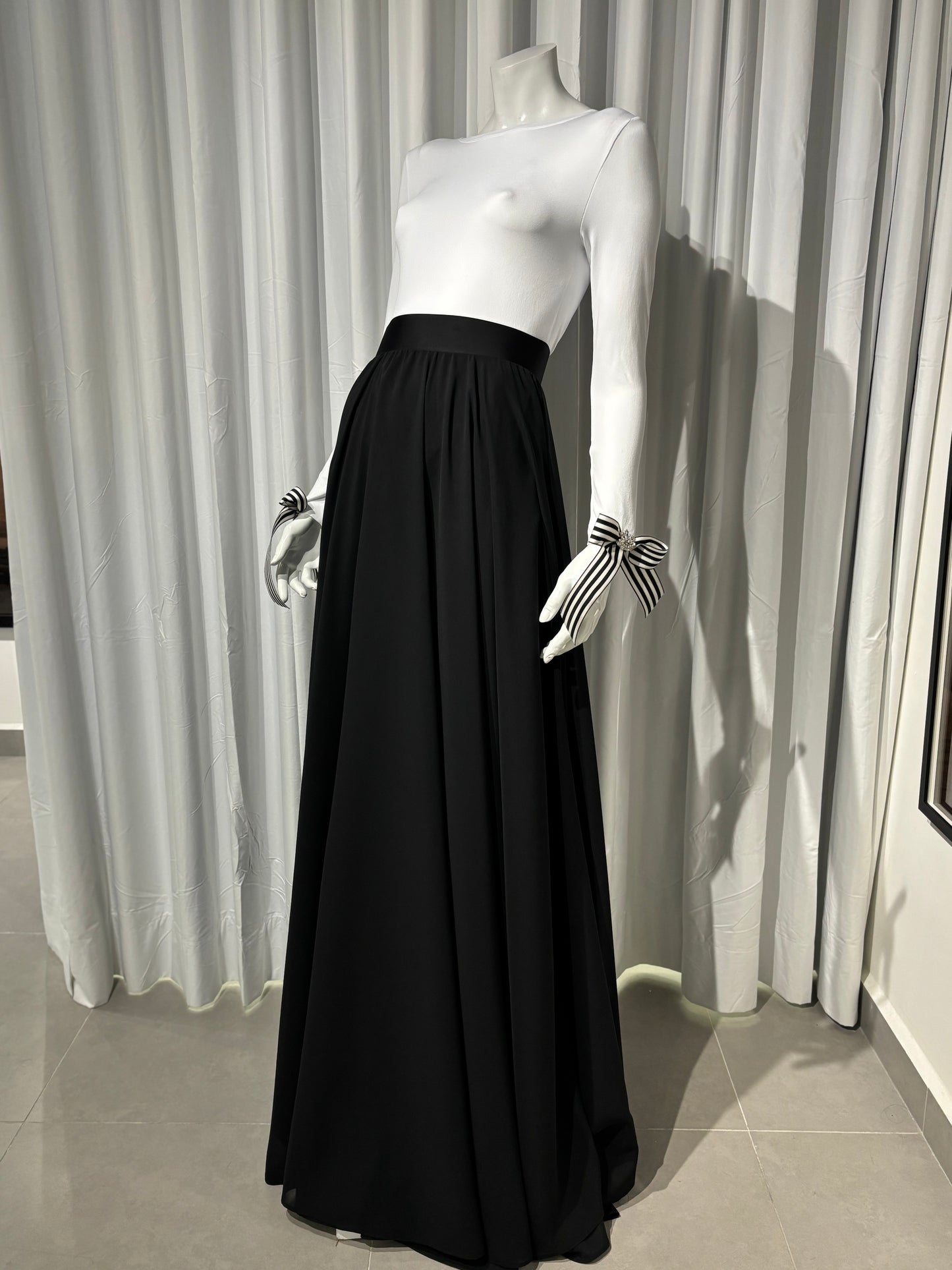 Classic Black Floor-Length Skirt