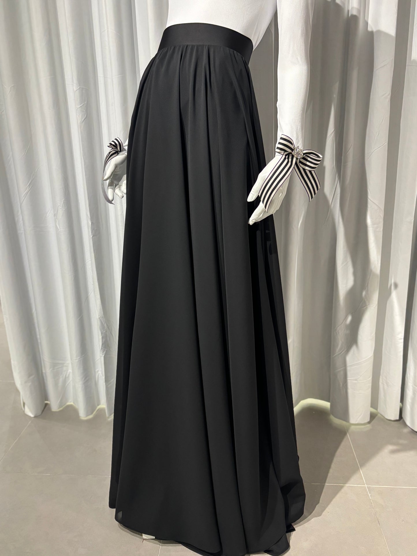 Classic Black Floor-Length Skirt