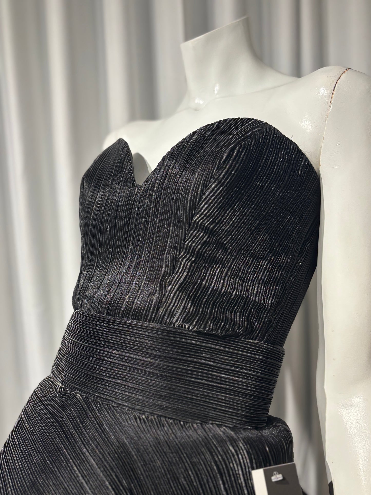 Sculpted Black Satin Set