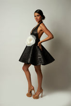Load image into Gallery viewer, Halter mini dress with flower
