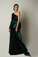 Load image into Gallery viewer, One shoulder dress green
