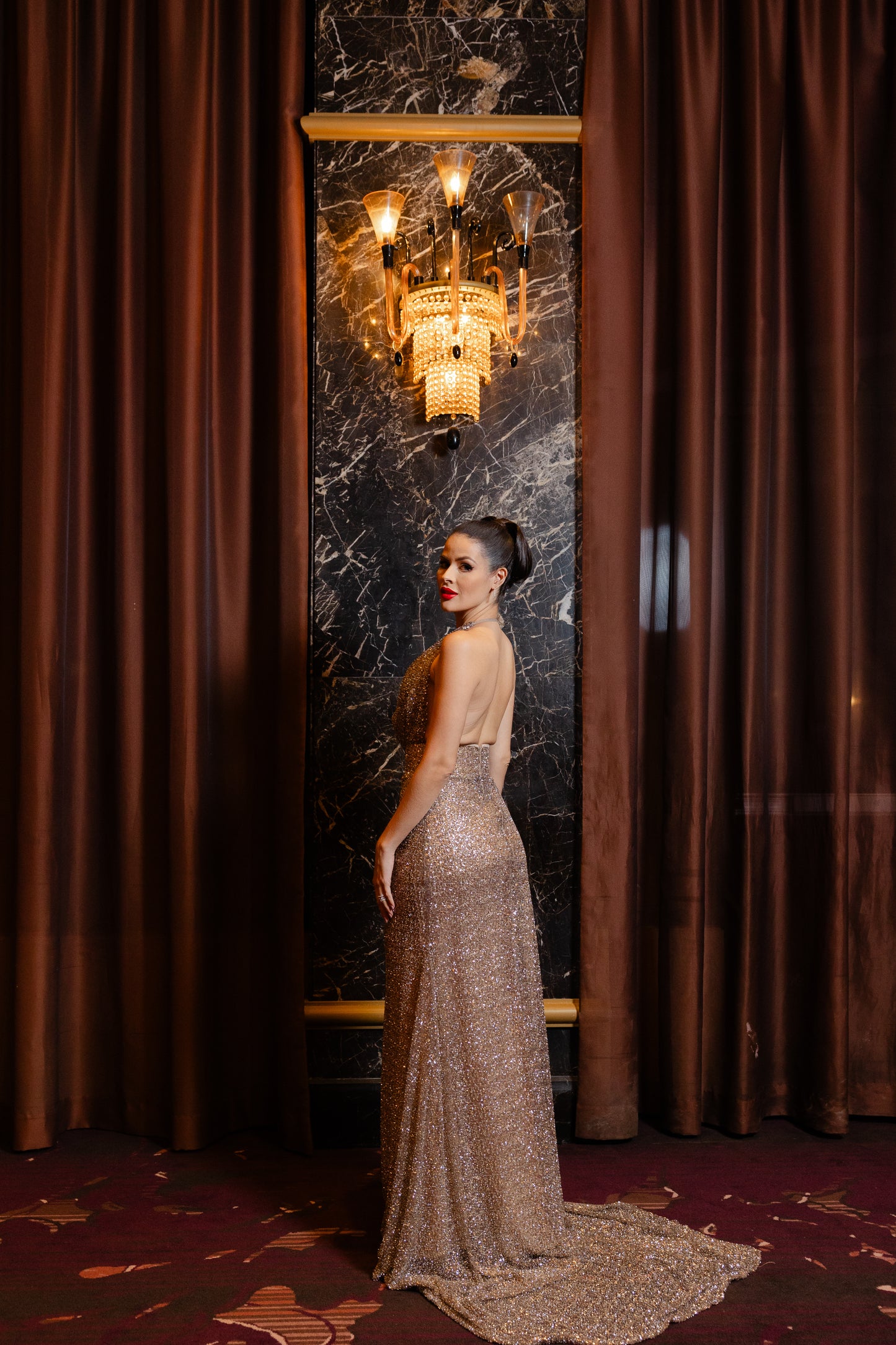 Halter Taupe Gown