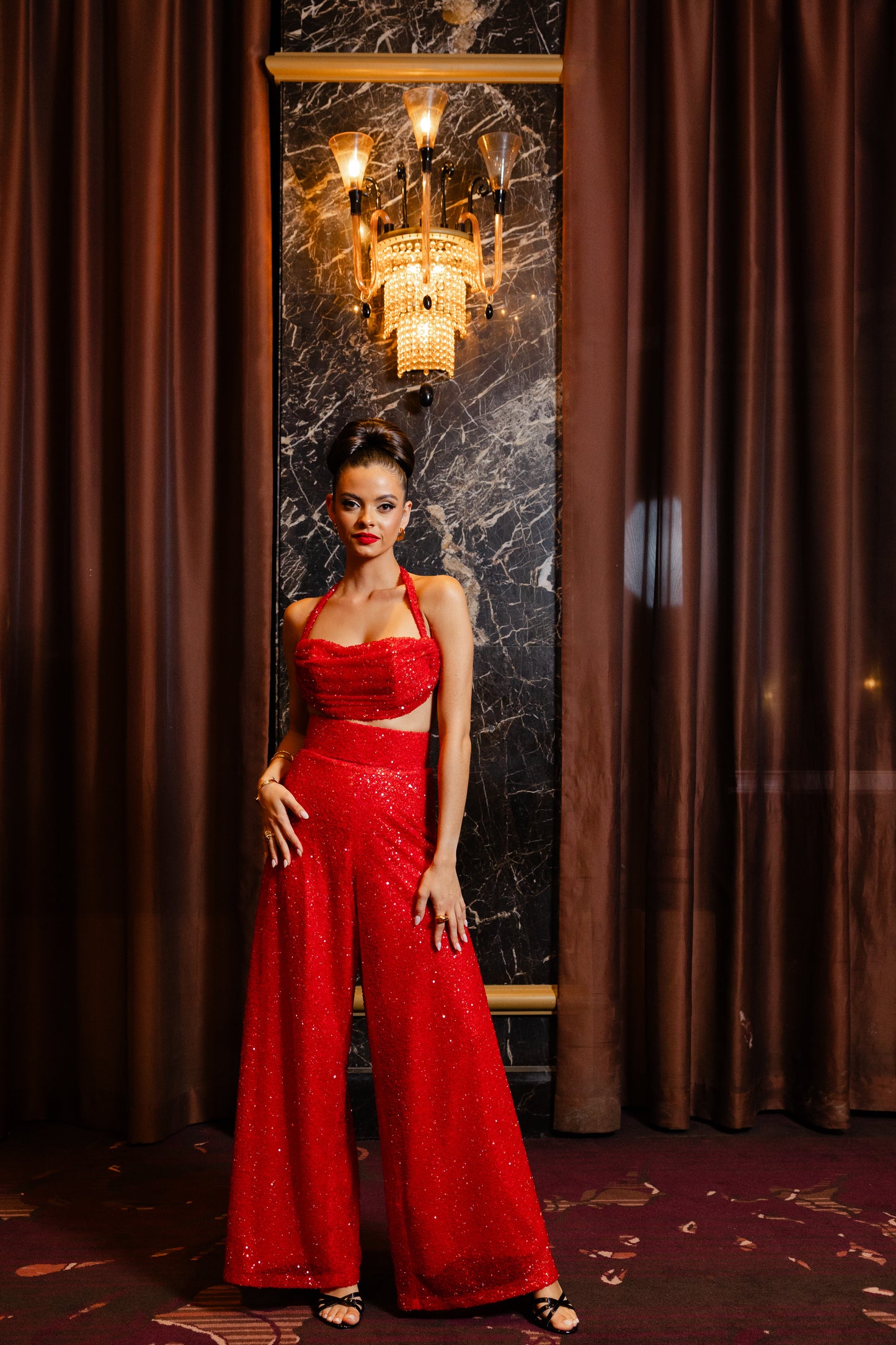 Set sequin red
