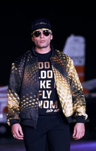 Load image into Gallery viewer, Gold snake bomber jacket
