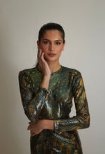Load image into Gallery viewer, Long sleeve sequin shirt (snake skin)
