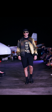Load image into Gallery viewer, Gold snake bomber jacket
